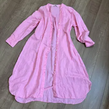 ZARA 핑크 롱 셔츠 XS
