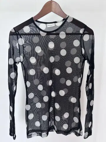 DRIES VAN NOTEN 도트 무늬 메쉬 T셔츠 S