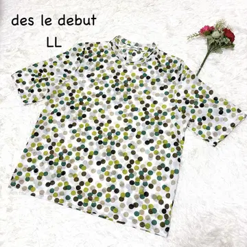 des le debut [ XL ] 도트 무늬 반팔 셔츠 오피스 캐주얼