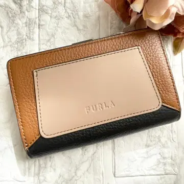 미사용 FURLA 훌라 접이식 지갑 질다 컴팩트 지갑 바이컬러