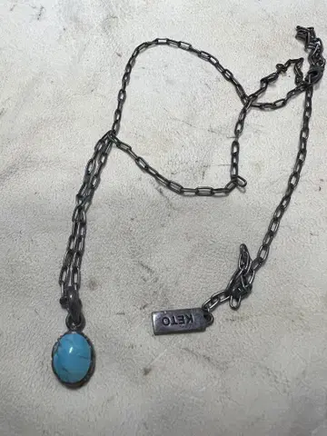 KETO 터콰이즈 목걸이 실버 체인 길이 조정 가능