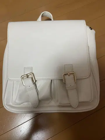 WEGO 화이트 백팩 플랩 포함
