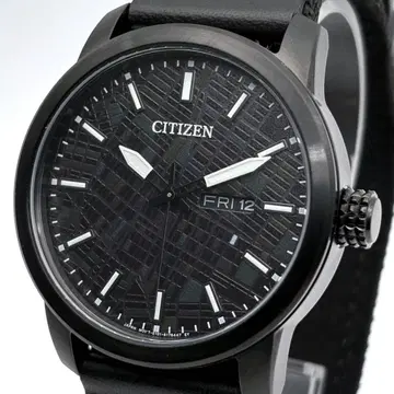CITIZEN CHARI&CO 쿼츠 데이데이트 손목시계 남성용 블랙