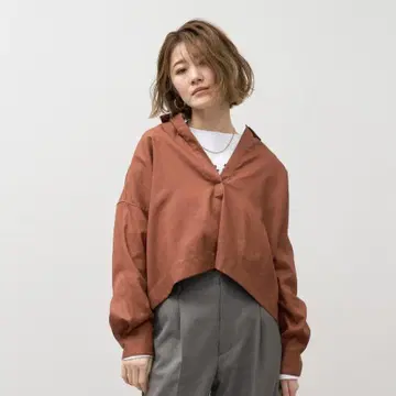 2025aw 마이카앤딜 일본제 스키퍼 크롭 시어 블라우스
