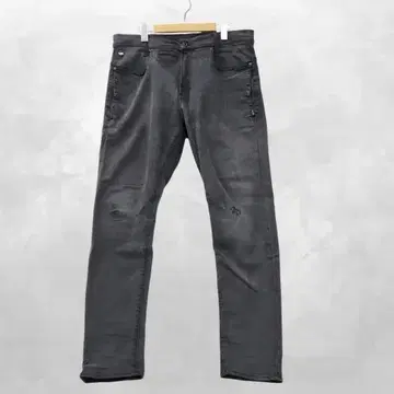 G-Star RAW 슬림 데미지 가공 지퍼 플라이 테이퍼드 데님 팬츠