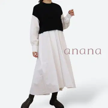 [ 새상품급 ] anana 아나나 A 라인 숏 베스트풍 도킹 원피스