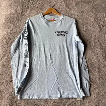 [ USED ] VOTE x PEANUTS 롱 슬리브 T셔츠 스카이블루