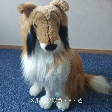 콜리 쉘티 봉제 인형 중형 브라운 화이트