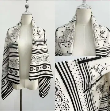 미사용 새상품 Horse scarf Cashmere 소재 스카프 스톨
