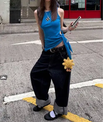 MEMECLE 비대칭 리본 탱크탑
