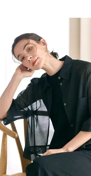 BEAUTY&YOUTH 폴리에스테르 오간자 셔츠 워셔블