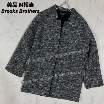 [ 새상품급 ] Brooks Brothers 노카라 자켓 트위드 프린지