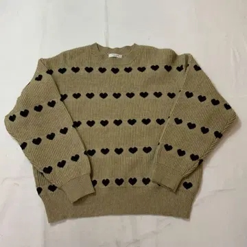 A/W FREAK'S STORE 프릭스스토어 하트 무늬 니트 브라운 F