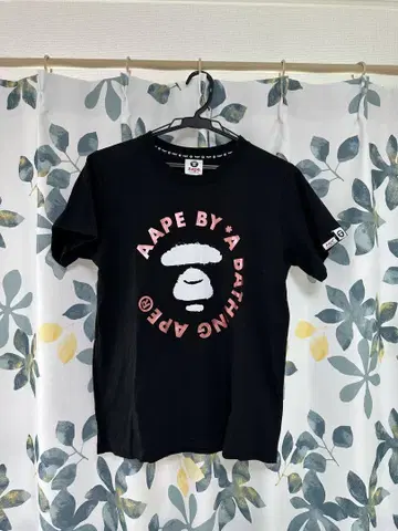 AAPE 블랙 반팔 T셔츠 여성용 S 사이즈