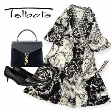TALBOTS/탈봇 장미 패턴 카슈쿨 원피스