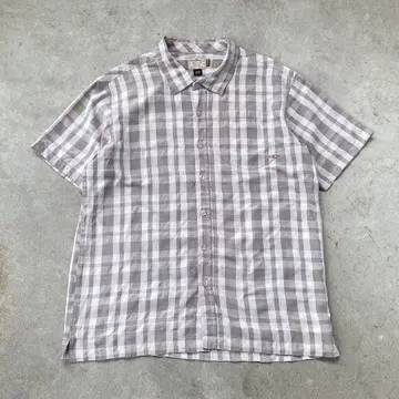 90s o'neill 오닐 반팔 셔츠 체크 y2k 자수 L
