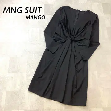 새상품급 MNG SUIT 프론트 크로스 디자인 V넥 원피스