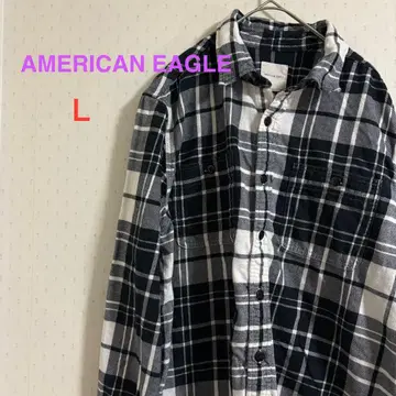 구제 캐주얼 AMERICAN EAGLE 체크 무늬 긴팔 셔츠 L