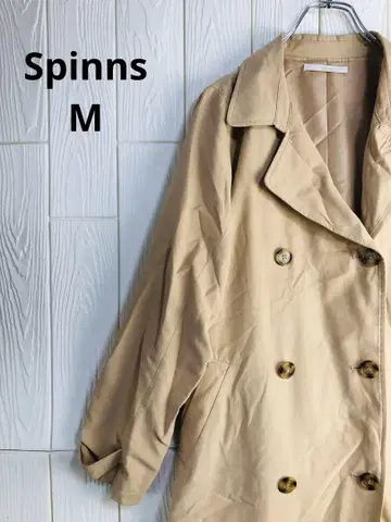 Spinns 베이지 더블 브레스트 트렌치코트 M 사이즈