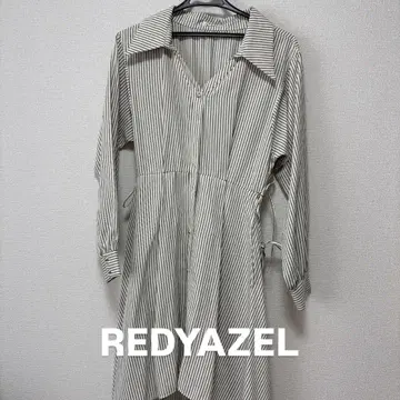 REDYAZEL 스트라이프 사이드 리본 레이어드 원피스