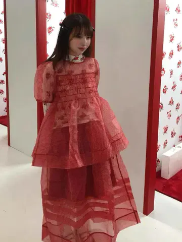 POPPY 빨간색 깅엄 체크 상의