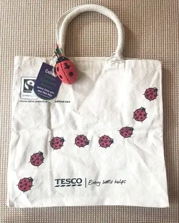 미사용 영국 TESCO 에코백 코튼 무당벌레