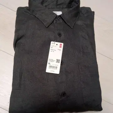 프리미엄 린넨 셔츠 UNIQLO 다크 그레이 긴팔 셔츠 XL