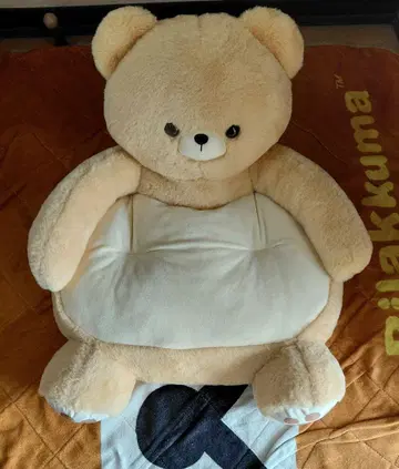 TAITO 베이지 곰 봉제 인형 쿠션 의자 대형