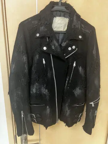 NO ID. 블랙 더블 라이더 자켓