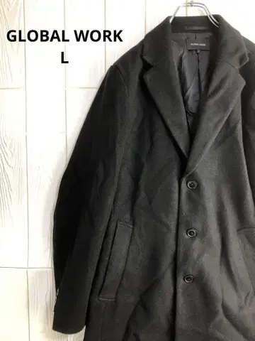GLOBAL WORK 블랙 체스터 코트 기장 88cm L 사이즈