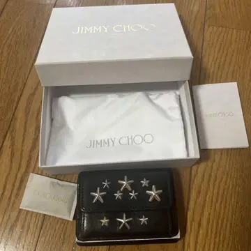 JIMMY CHOO 블랙 3단 폴더형 지갑