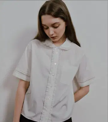 OHGA PURE LACE 반팔 셔츠 블라우스