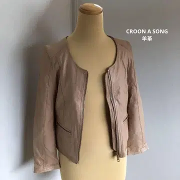 CROON A SONG 베이지 가죽 자켓 38