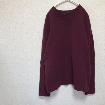 [ URBAN RESEARCH ] 버건디 V넥 니트 스웨터 [ M ]