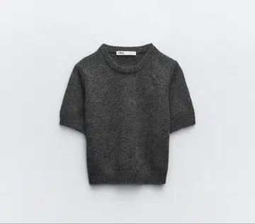 ZARA 반팔 니트 스웨터 미디엄 그레이