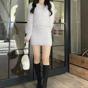 RESEXXY 라메 샤기 미니 원피스