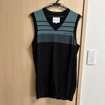 travisMathew 남성용 베스트 M 블랙/그레이/파랑 스트라이프