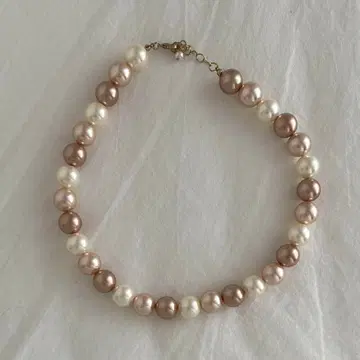 AIMER 진주 목걸이 핑크 화이트