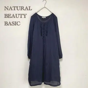 [내추럴 뷰티 베이직] 드레이프감 원피스 도트 프릴 광택