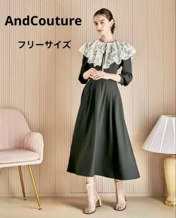 앙데팡당 AndCouture 레이스 카라 부착 원피스