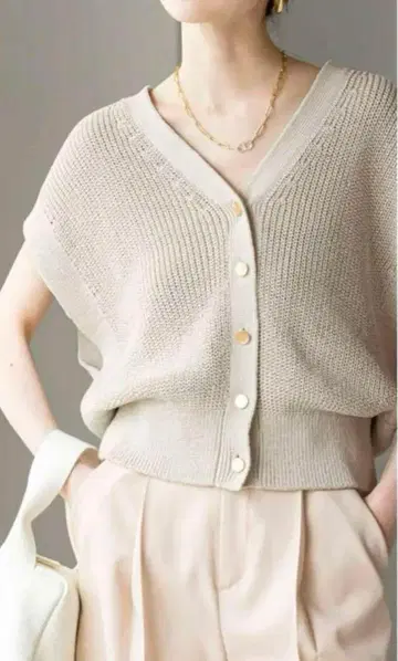노블 페이퍼얀 베스트 베이지