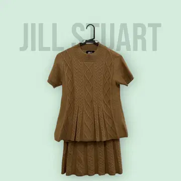 JILL STUART 브라운 반팔 니트 셋업