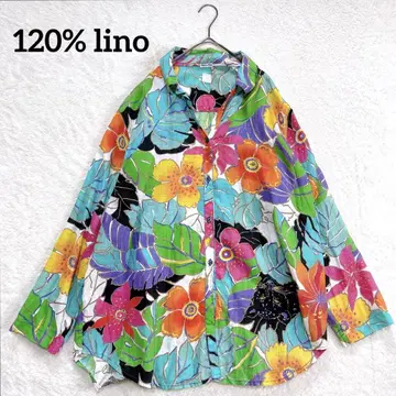 이탈리아제 120% lino / 이세탄 남성용 셔츠 꽃무늬 린넨