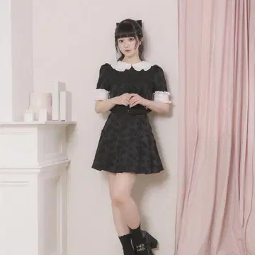 pium  비쥬 카라 자카드 상의 하의