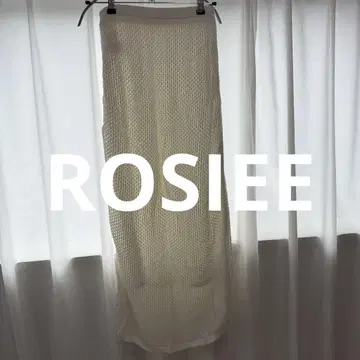 화이트 메쉬 편직 타이트 스커트 ROSIEE