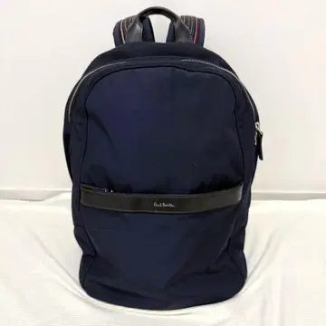 Paul Smith 멀티 스트라이프 백팩 A4 로고 금장 장식 네이비
