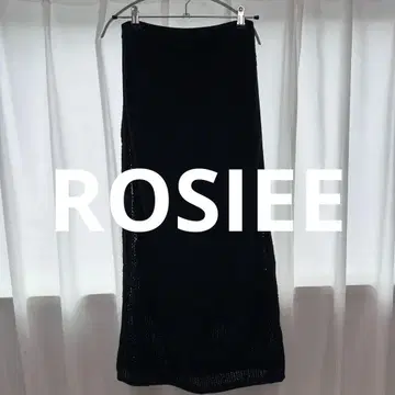 블랙 시스루 니트 타이트 스커트
