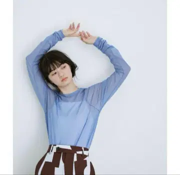 ADAM ET ROPE 튤 시어 풀오버 블루