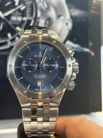EDOX 델핀 크로노그래프 손목시계 블루