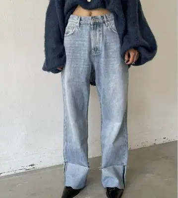 AIC 빈티지 워시 와이드 핏 데님 팬츠